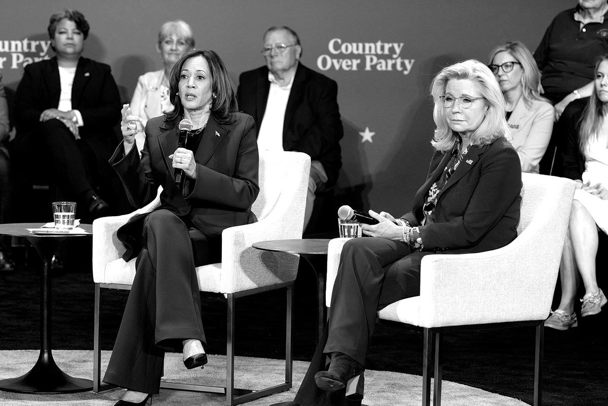 Democratic presidential nominee Kamala Harris attend a campaign event with Liz Cheney in Wisconsin.