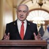 Israeli Prime Minister Benjamin Netanyahu speaks to the press at the US Capitol following a closed-door meeting with US Speaker of the House Mike Johnson in Washington, DC, on February 7, 2025.