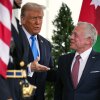 President Trump greets Jordan's King Abdullah at the White House on Tuesday. Trump has proposed that the U.S. take control of Gaza and transfer its population to neighboring countries, possibly Jordan. However, Abdullah said he and other Arab states strongly opposed relocating Palestinians.